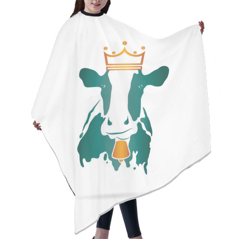 Personality  Vector Image Of Cow Wearing A Crown On White Background  Hair Cutting Cape