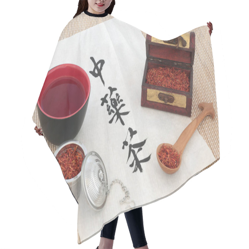 Personality  Chinese Safflower Herb Tea Hair Cutting Cape