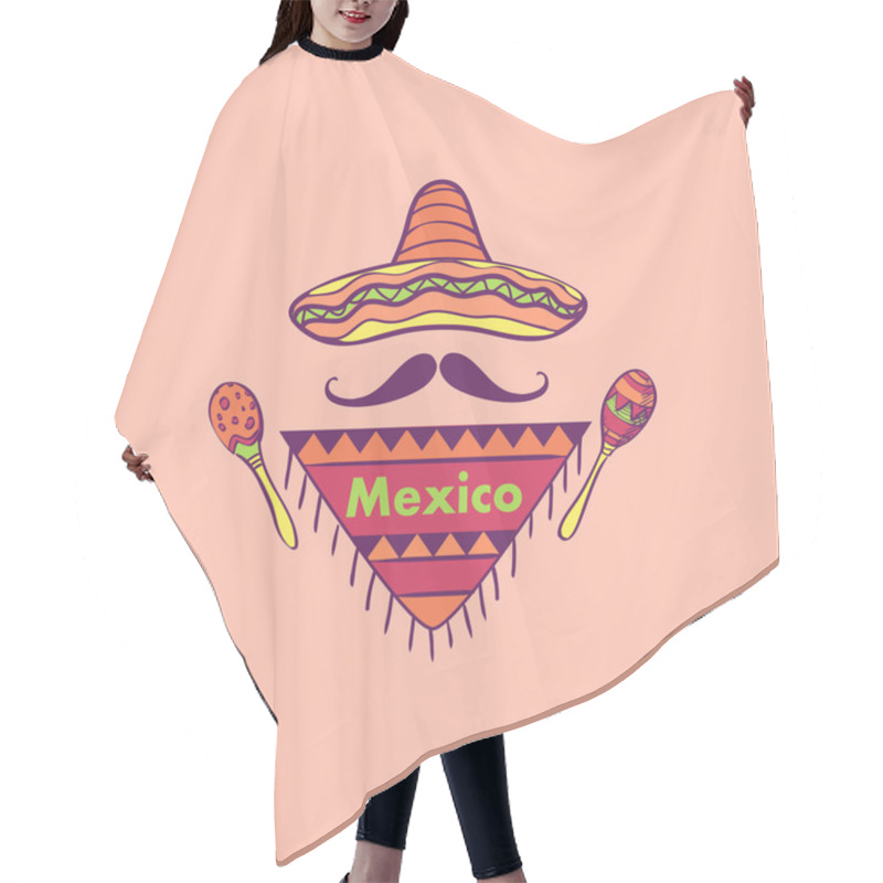 Personality  Mexican Label And Emblem Hair Cutting Cape