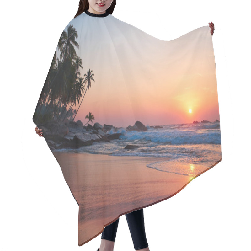 Personality  Sunset On The Beach  Hair Cutting Cape