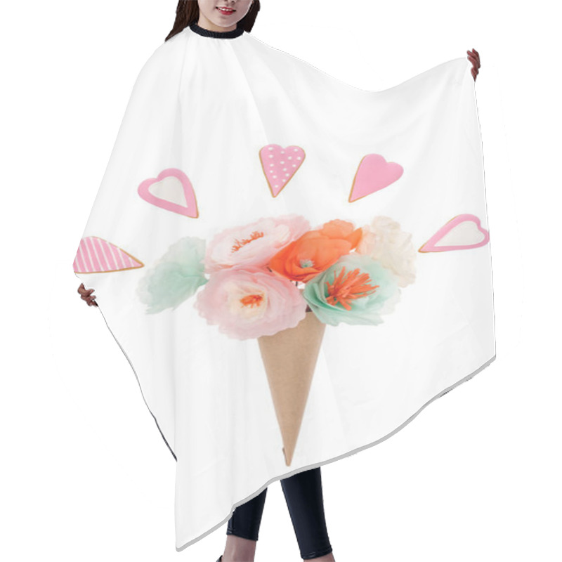 Personality  Handmade Flowers And Cookies Hair Cutting Cape