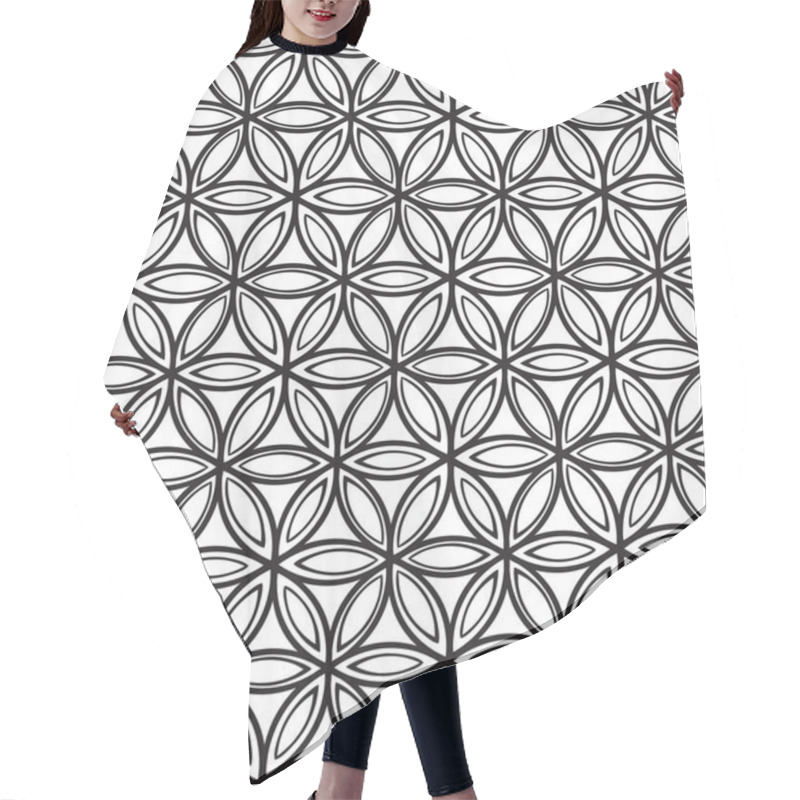 Personality  Abstract Seamless Monochrome Floral Pattern Hair Cutting Cape