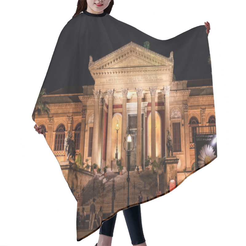 Personality  He Teatro Massimo, Opera House In Palermo At Night Hair Cutting Cape