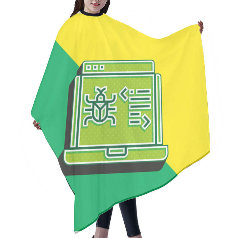 Personality  Antivirus Green And Yellow Modern 3d Vector Icon Logo Hair Cutting Cape