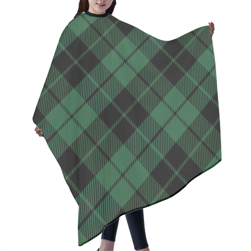 Personality  Diagonal Tartan Christmas And New Year Plaid Hair Cutting Cape