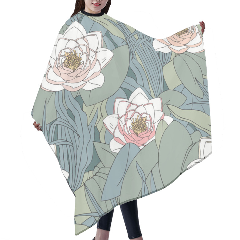 Personality  Seamless Pattern With Flowers Lily Hair Cutting Cape