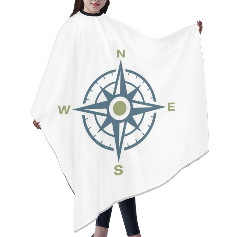 Personality  Compass Rose Icon Logo Template Hair Cutting Cape