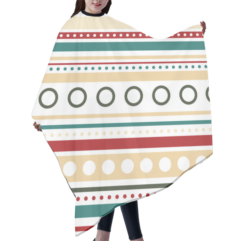 Personality  Vector Horizontal Stripes And Circles Seamless Hair Cutting Cape