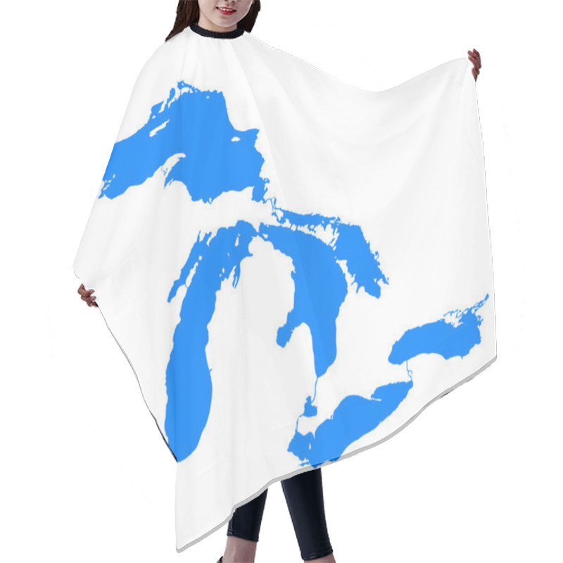 Personality  Map Of Great Lakes Hair Cutting Cape