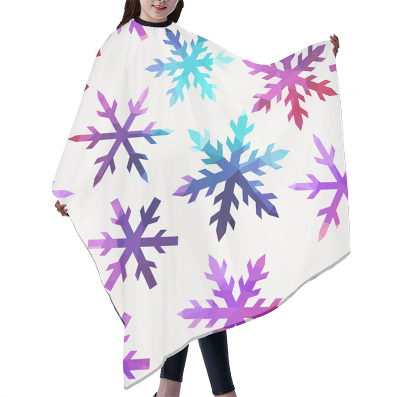 Personality  Vector Snowflakes Pattern. Abstract Snowflake Of Geometric Shape Hair Cutting Cape