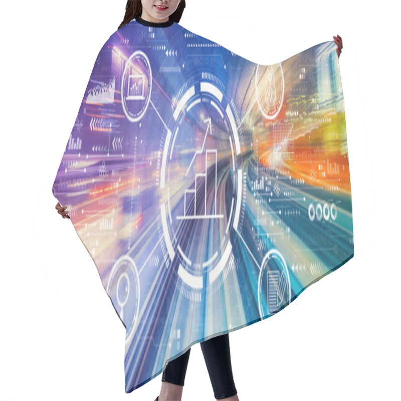 Personality  Business Growth Analysis With High Speed Motion Blur Hair Cutting Cape