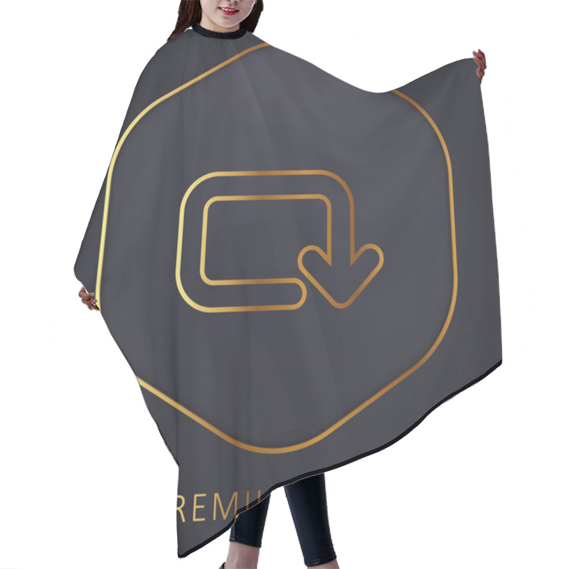 Personality  Arrow Of Rounded Rectangular Clockwise Rotation Golden Line Premium Logo Or Icon Hair Cutting Cape