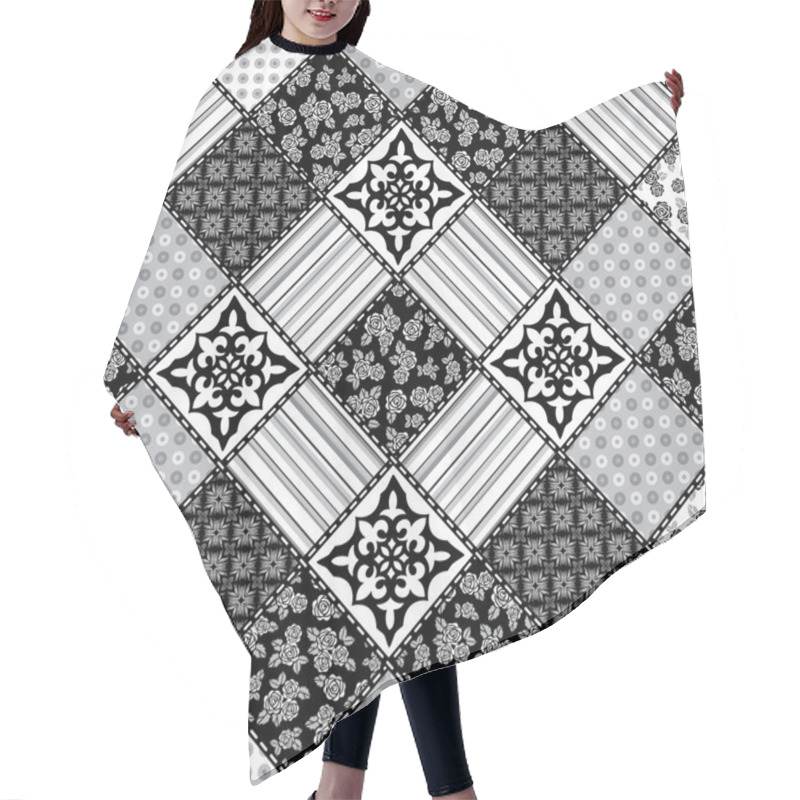 Personality  Creative Seamless Patchwork Pattern  Hair Cutting Cape