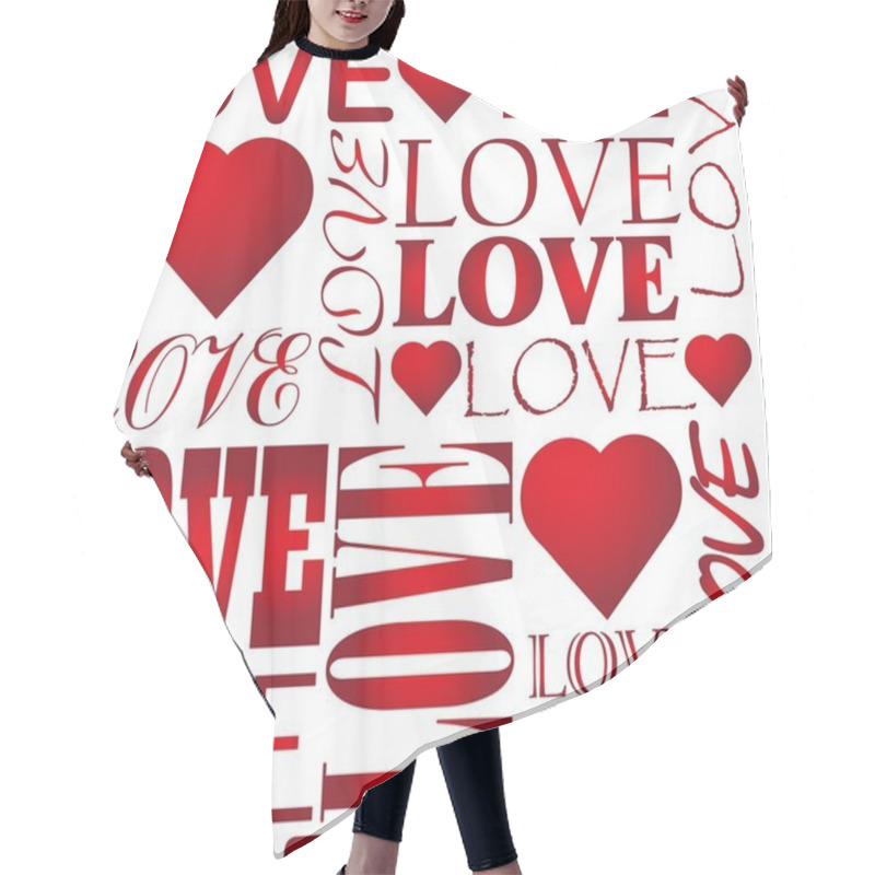 Personality  Seamless Love Heart Pattern Vector Hair Cutting Cape