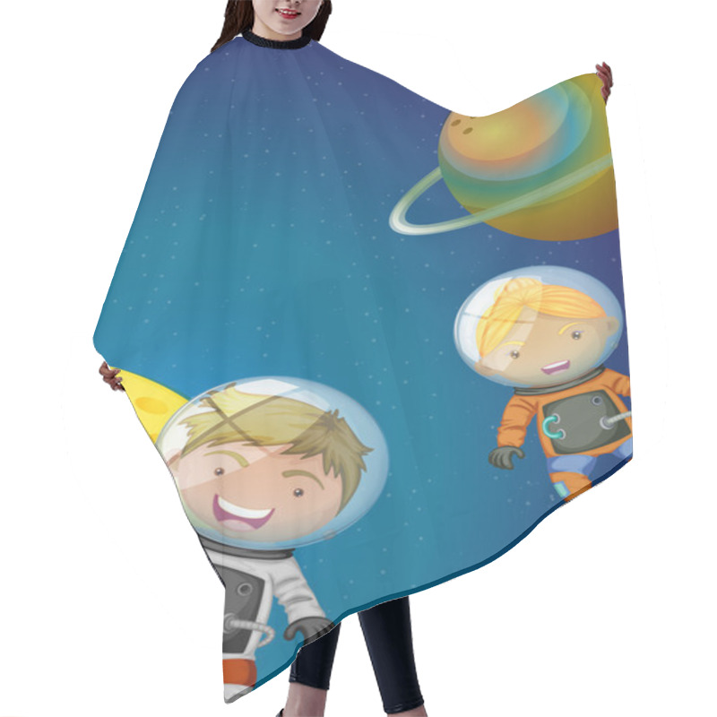 Personality  Astronauts Exploring The Galaxy Hair Cutting Cape