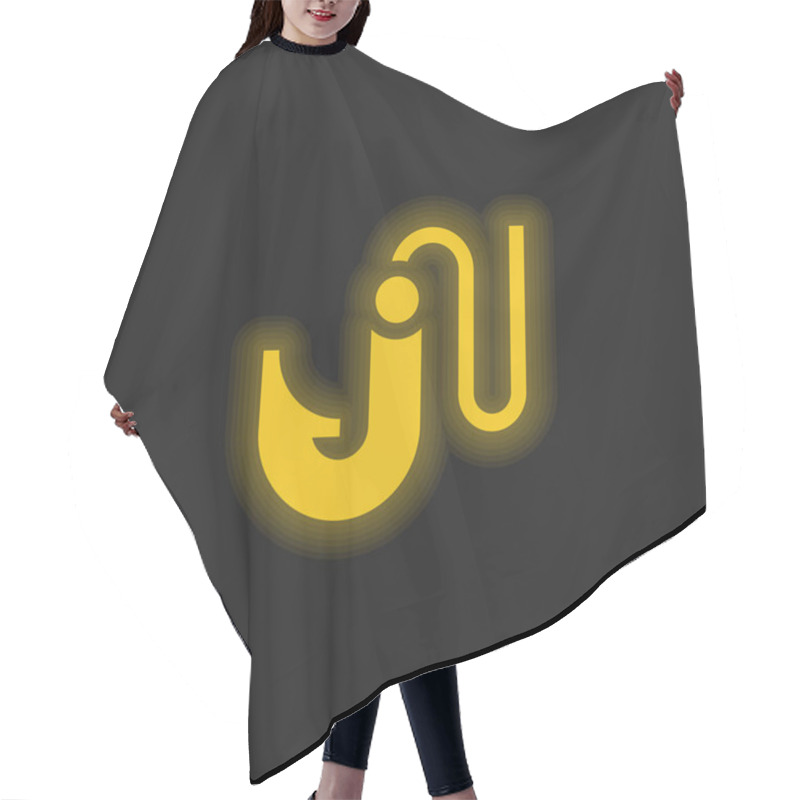 Personality  Bait Yellow Glowing Neon Icon Hair Cutting Cape