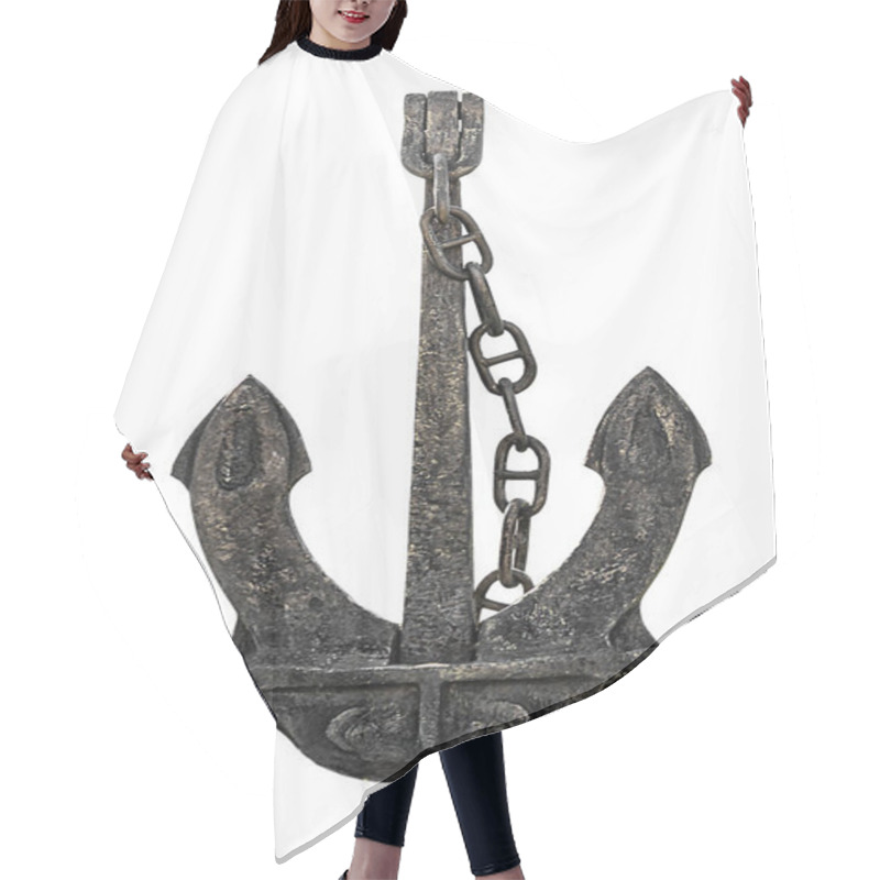 Personality  Old Anchor Isolated On A White Background Hair Cutting Cape