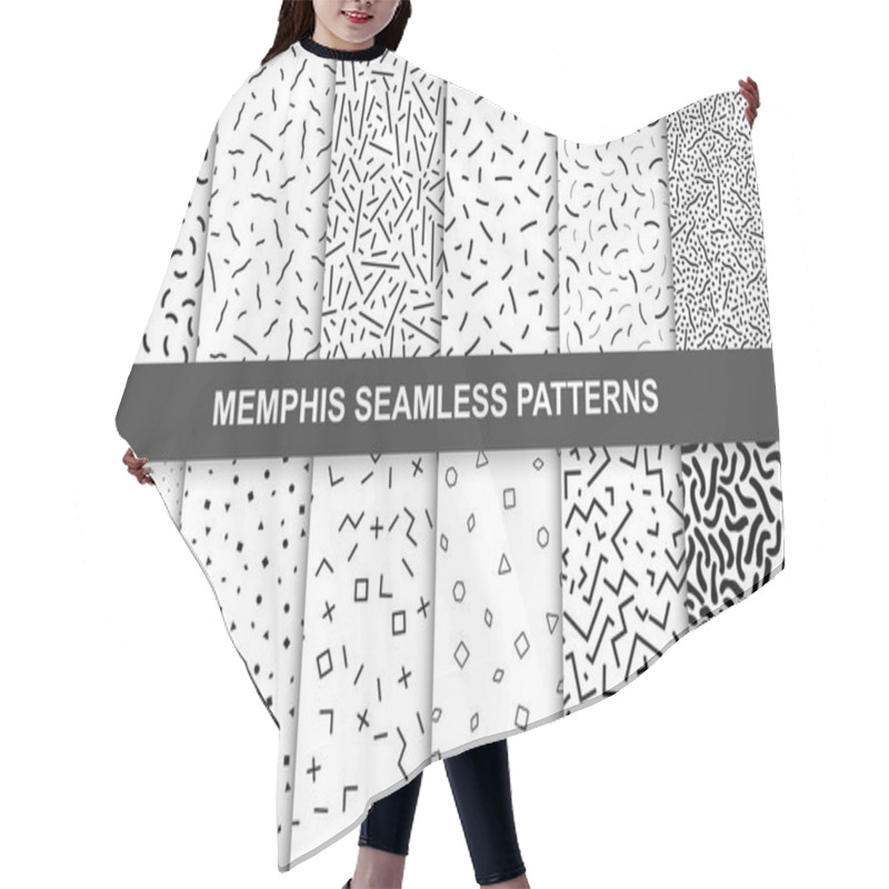 Personality  Collection Of Swathces Memphis Patterns - Seamless. Hair Cutting Cape