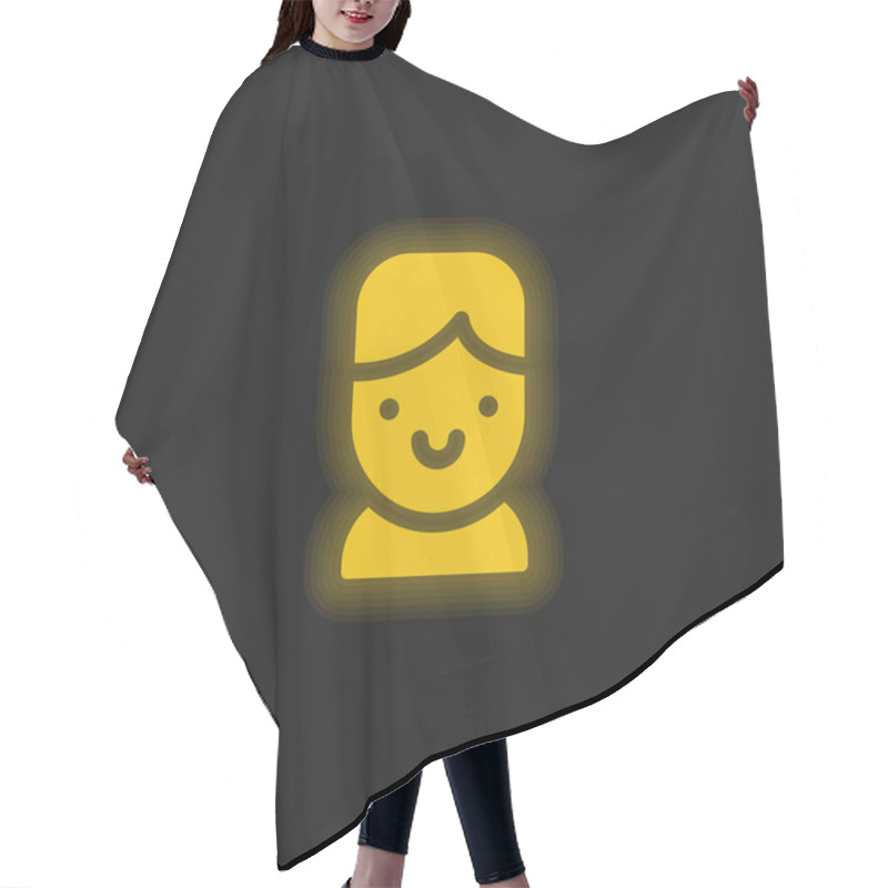 Personality  Boy Yellow Glowing Neon Icon Hair Cutting Cape