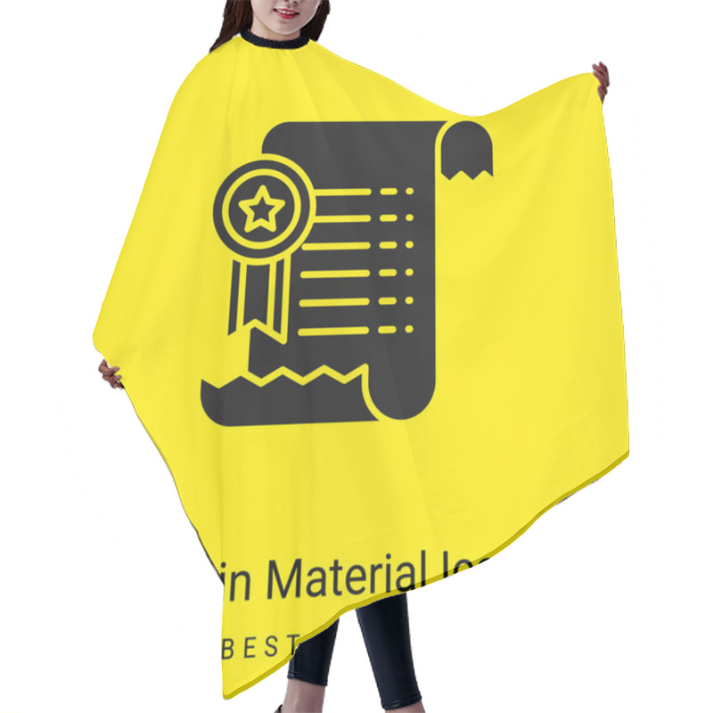 Personality  Agreement Minimal Bright Yellow Material Icon Hair Cutting Cape