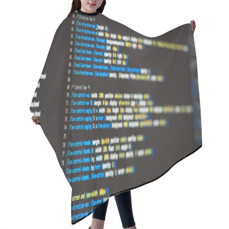 Personality  HTML And CSS Code Developing Screenshot. Hair Cutting Cape