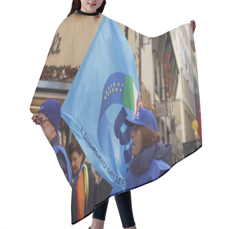 Personality  Demonstration For Social Rights In A Street Of Italy Hair Cutting Cape