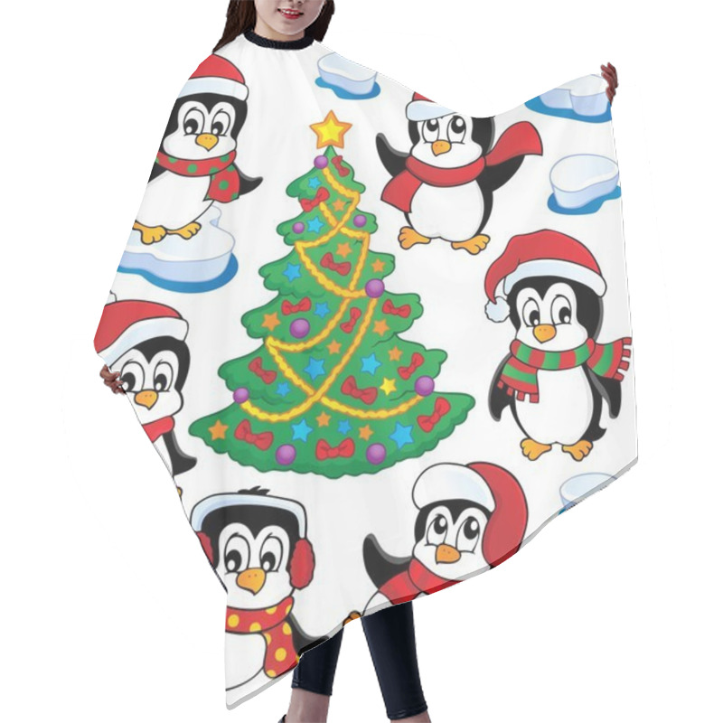 Personality  Cute Penguins Collection 4 Hair Cutting Cape