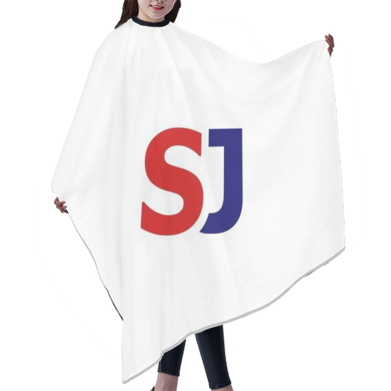 Personality  SJ JS Letter Logo Design Vector Template Hair Cutting Cape