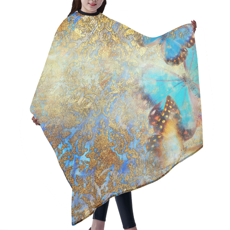 Personality  Artistic Background With Butterflies Hair Cutting Cape