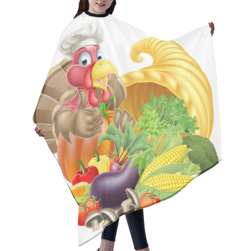 Personality  Chef Turkey And Cornucopia Hair Cutting Cape