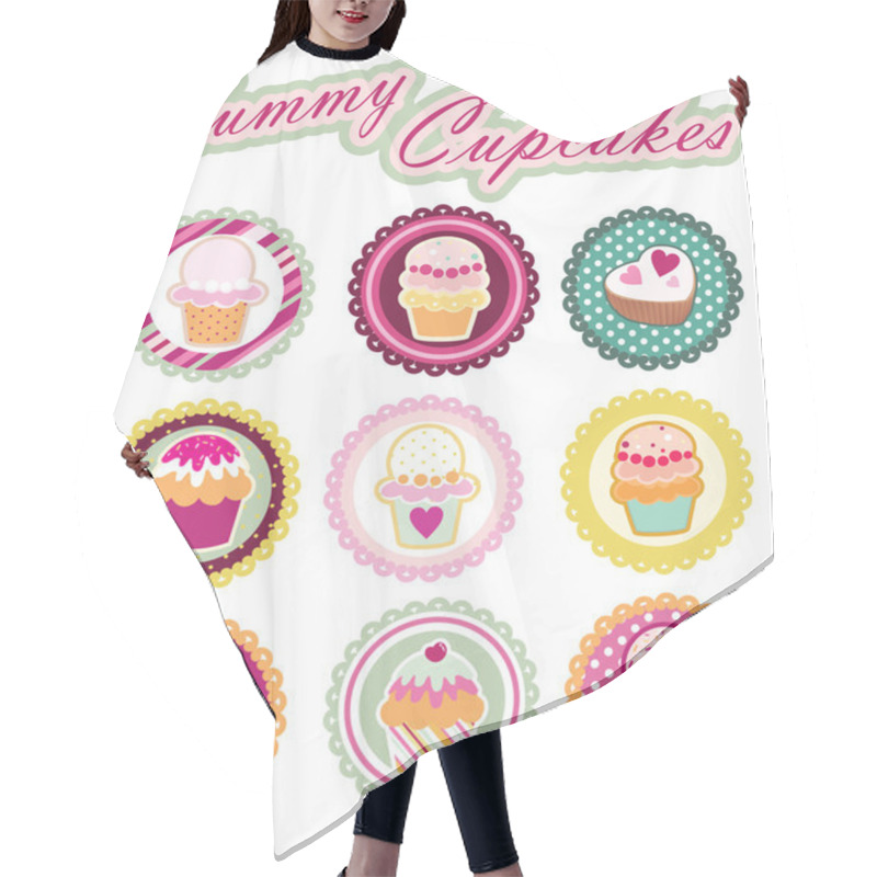 Personality  Sweet Yummy Cupcakes Set Hair Cutting Cape