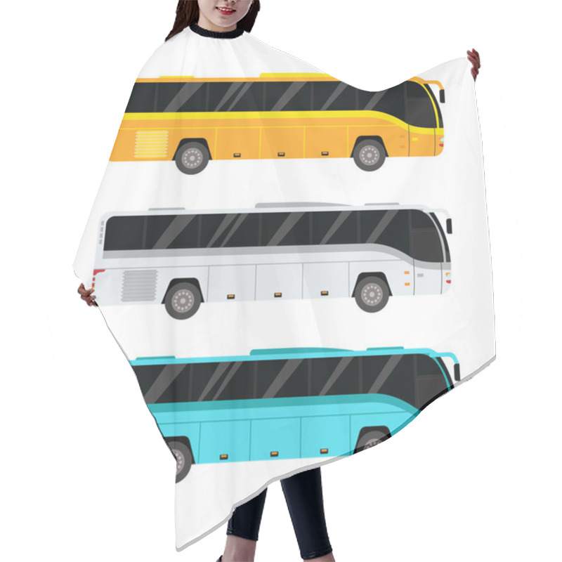 Personality  City Bus Vector Illustration. Hair Cutting Cape