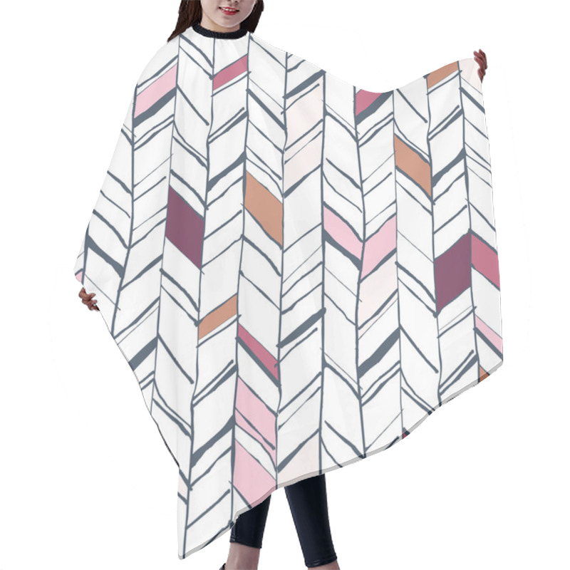 Personality  Hand Drawn Herringbone Pattern Hair Cutting Cape