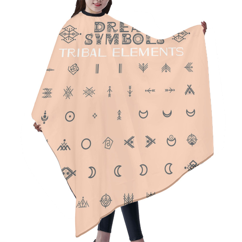 Personality  Tribal Alphabet And Ornaments. Hair Cutting Cape