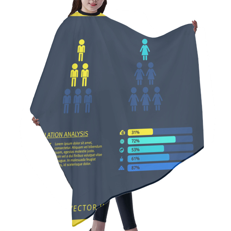 Personality  Horizontal Bar Chart Template Hair Cutting Cape