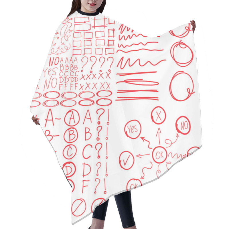 Personality  Set Of School Marks Hair Cutting Cape