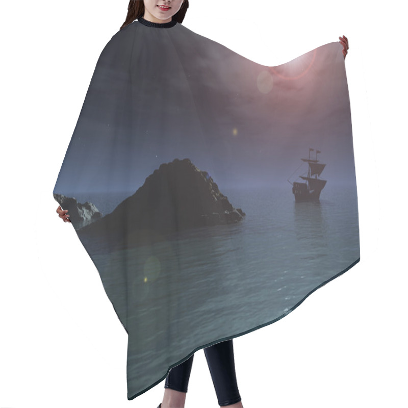 Personality  Ship At Night Hair Cutting Cape