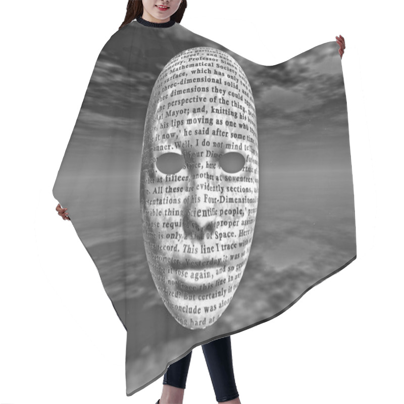 Personality  Surreal Face With Text Hair Cutting Cape