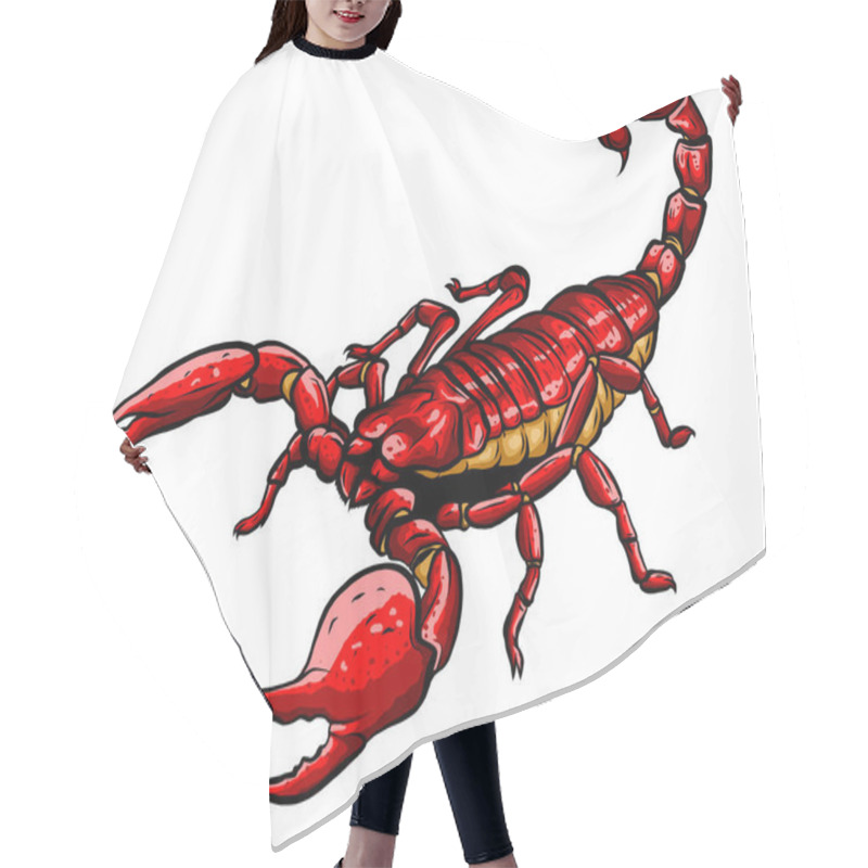 Personality  Mascot Icon Illustration Of A Scorpion, A Predatory Arachnid Of The Order Scorpiones Hair Cutting Cape