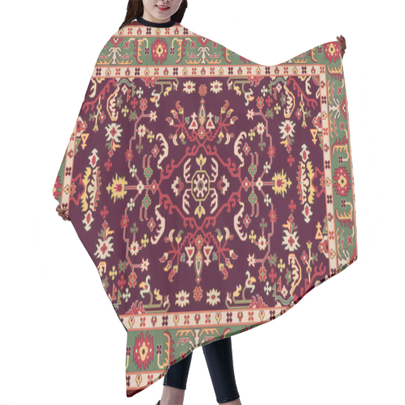 Personality  Christmas Folk Art Design Carpet With Modern Patterns And Textures Having Trending Colors In High-resolution Hair Cutting Cape