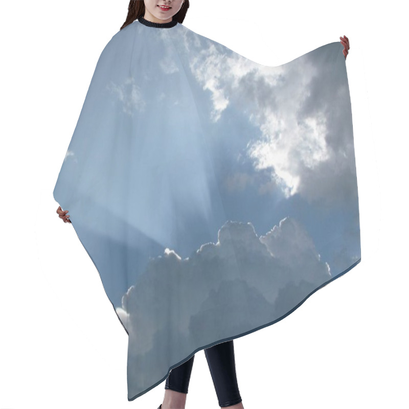 Personality   Clouds And Sun Rays In The Sky Hair Cutting Cape