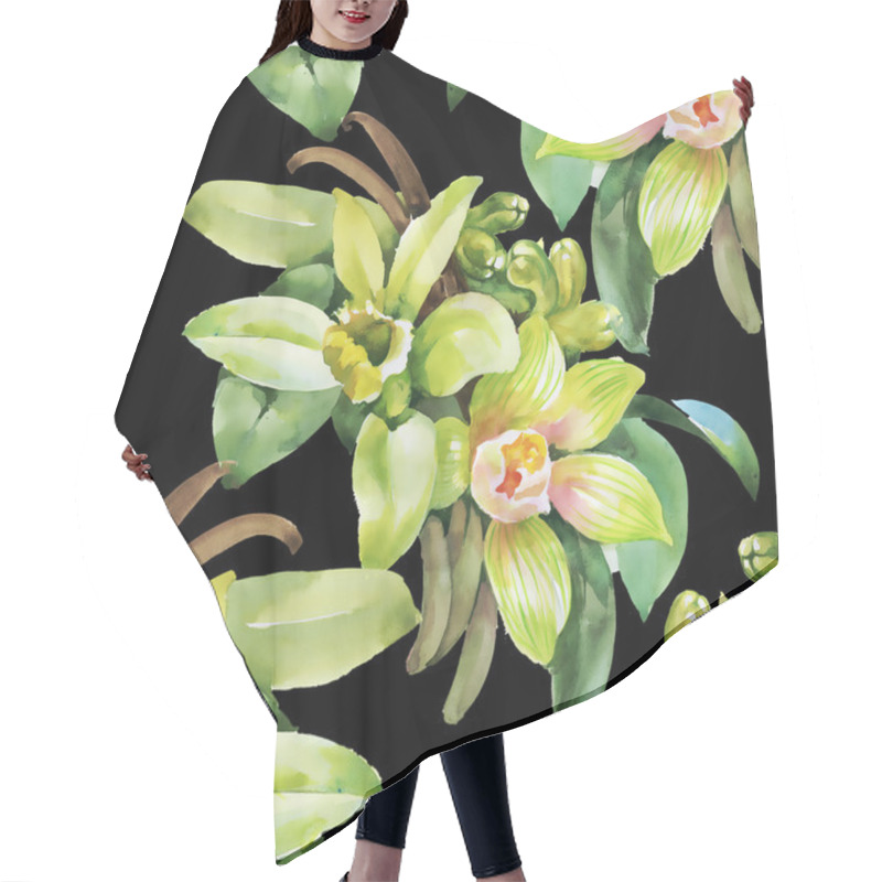 Personality  Floral Background With Orchid Flowers Hair Cutting Cape