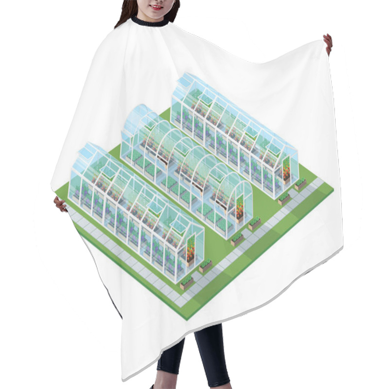 Personality  Greenhouses Isometric Location Hair Cutting Cape