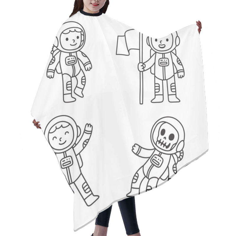 Personality  Cartoon Astronaut Set Hair Cutting Cape