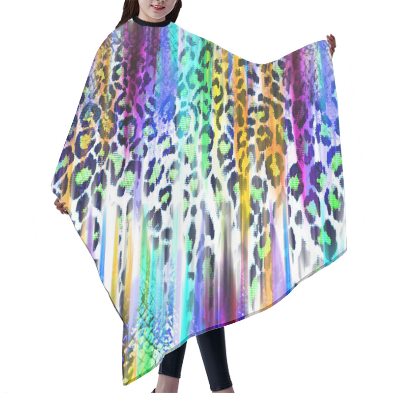 Personality  Print Fabric Textures Hair Cutting Cape