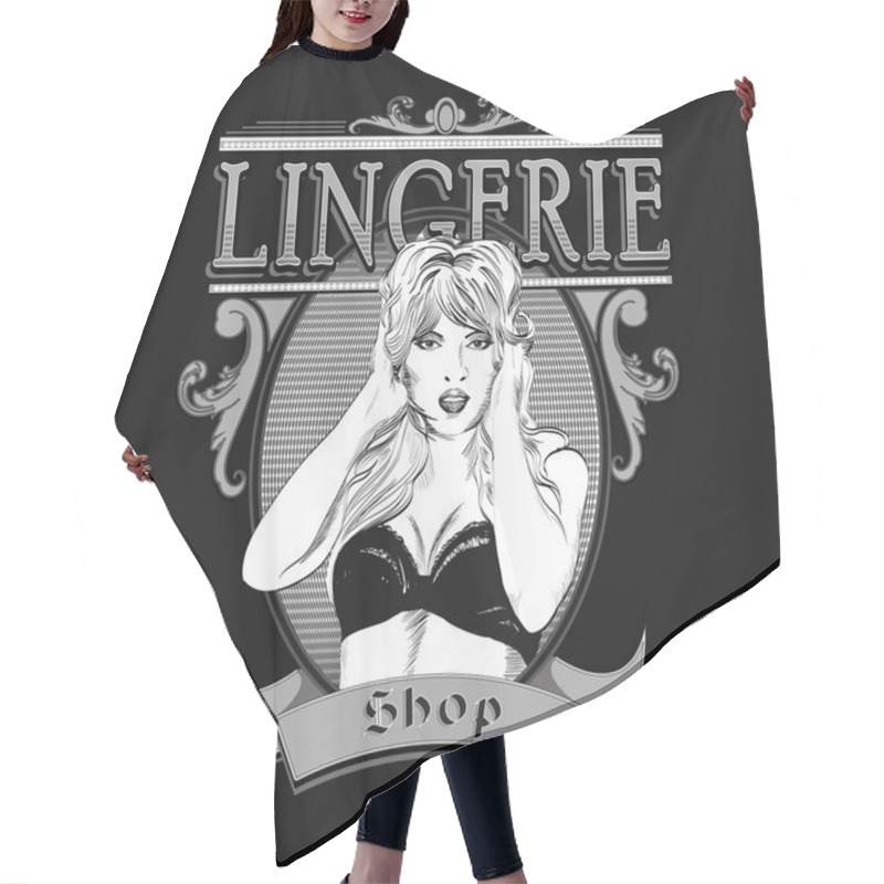 Personality  Vector Retro Emblem Lingerie Store Hair Cutting Cape