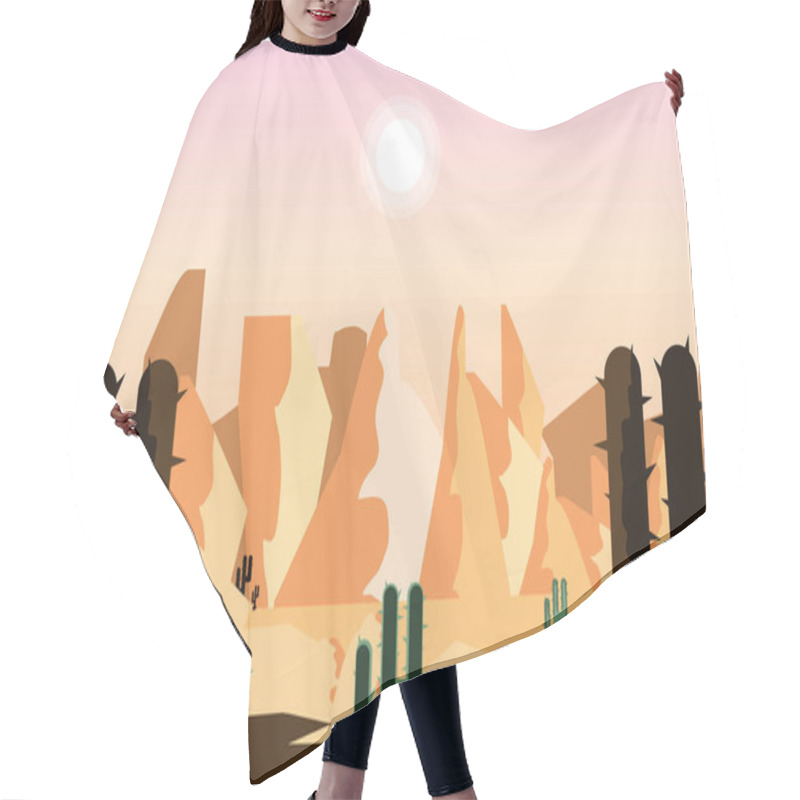 Personality  Desert Landscape Scene Nature Icon Hair Cutting Cape