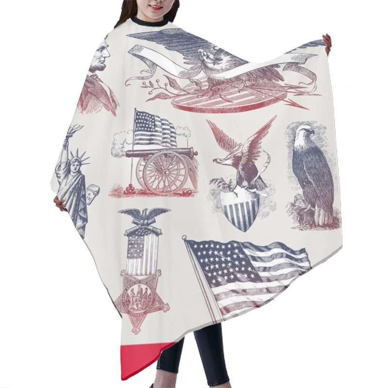 Personality  USA Patriotic Emblems & Symbols Hair Cutting Cape