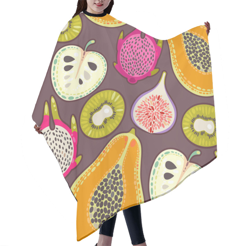 Personality  Seamless Exotic Fruit Hair Cutting Cape