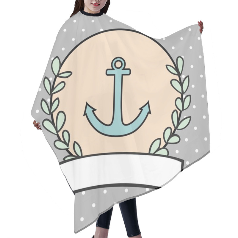 Personality  Nautical Vector Card Or Sailor Invitation Hair Cutting Cape